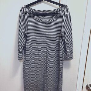 Banana Republic striped knit dress black and white size L